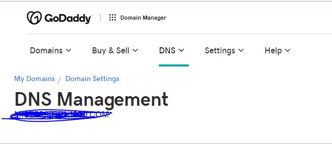 dns management record on godaddy